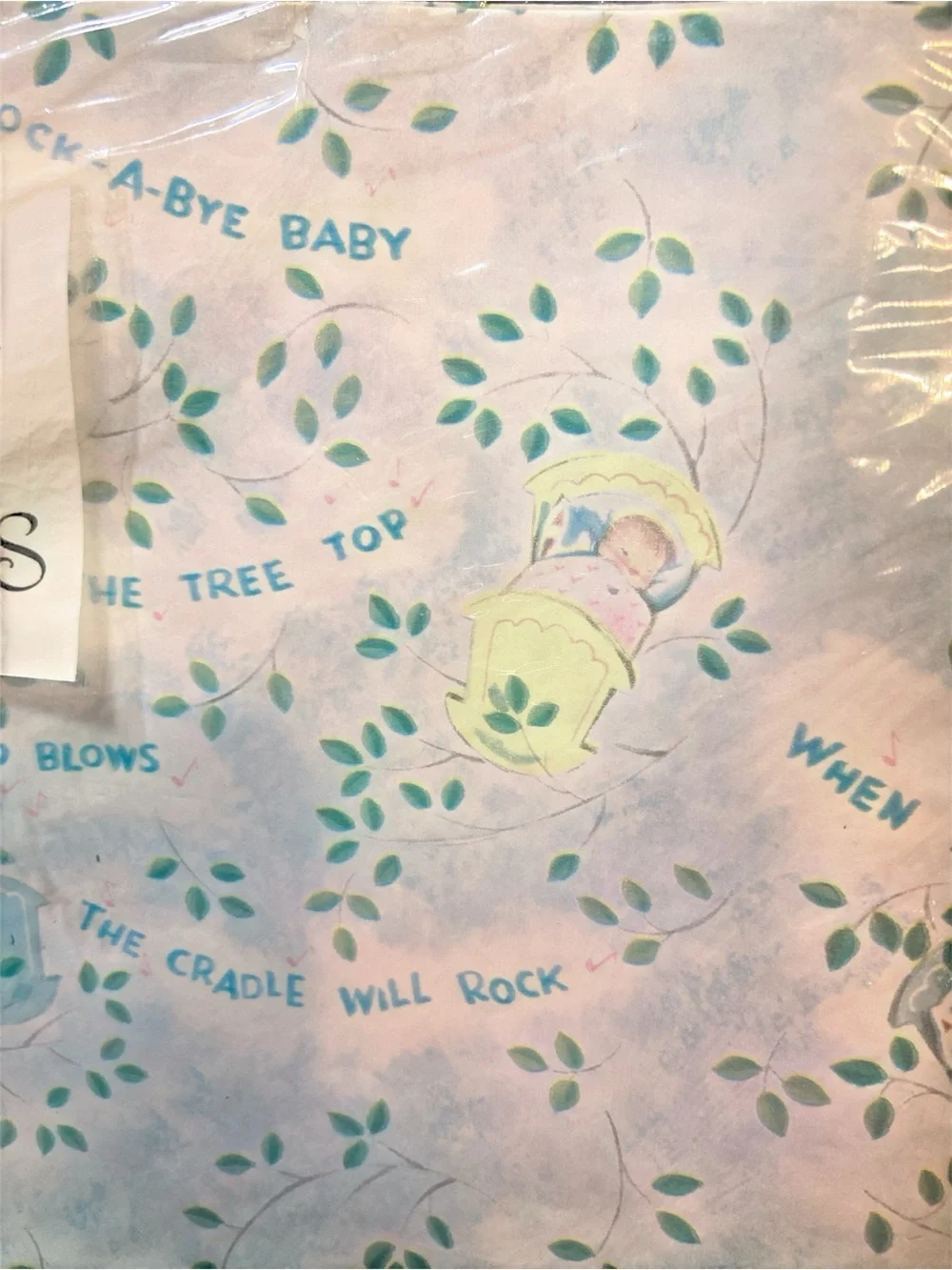 Vintage Pastel Newborn Baby Shower Wrapping Paper- Blue, Pink, Yellow Pattern